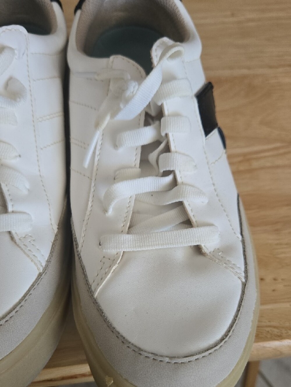 Dr. Scholl's Women's Cream and Black Platform Sneakers - Picture 3 of 9